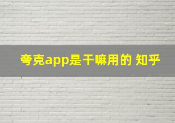 夸克app是干嘛用的 知乎